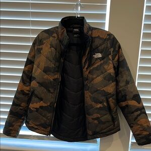 The North Face Green and Brown Puffer Jacket